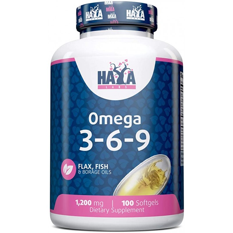 Haya Labs Omega 3-6-9 100 geelkapslit